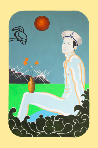 Sailor Boy With Yellow Ochre Qing Dynasty Vase At Morganite 绘画 标题为“Sailor Boy With Yel…” 由Rick Fraterman, 原创艺术品, 丙烯
