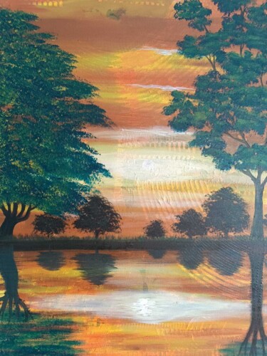 Pintura titulada "The sunset" por Cesar Telles, Obra de arte original, Acrílico