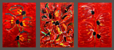 Malerei mit dem Titel "Triptyque Carmina B…" von Jean Mirre, Original-Kunstwerk, Öl