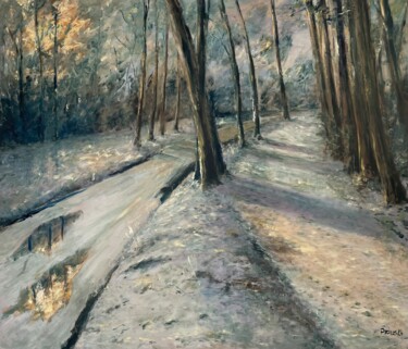 Peinture intitulée "Mühlenfließ in Rahn…" par Stephan Praus, Œuvre d'art originale, Huile