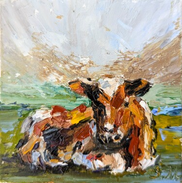 绘画 标题为“Oil painting "Cow"” 由Sveta Makarenko, 原创艺术品, 油