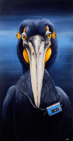 绘画 标题为“L'oiseau baladeur” 由Jean-François Rousselot, 原创艺术品, 油 安装在木质担架架上