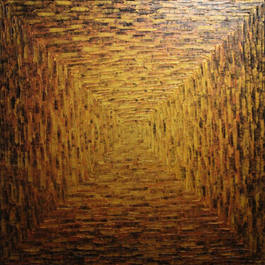 Grand dégradé carré d'or. 绘画 标题为“Grand dégradé carré…” 由Jonathan Pradillon, 原创艺术品, 丙烯 安装在木质担架架上