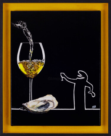 Peinture intitulée "La linea, dégustati…" par Jean-François Rousselot, Œuvre d'art originale, Huile Monté sur Châssis en bois
