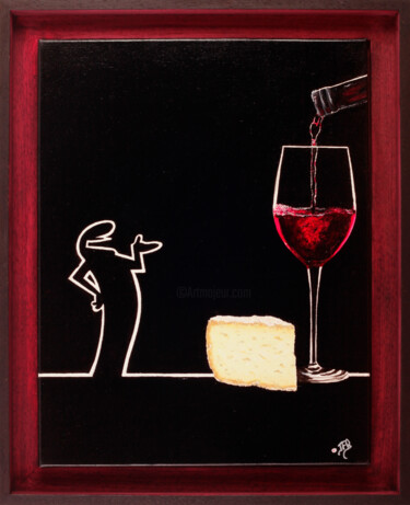 Painting titled "La linea, vacances…" by Jean-François Rousselot, Original Artwork, Oil Mounted on Wood Stretcher frame