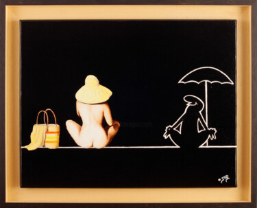 La linea, vacances à Monta 绘画 标题为“La linea, vacances…” 由Jean-François Rousselot, 原创艺术品, 油 安装在木质担架架上