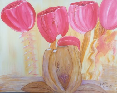 Peinture intitulée "Fleurs de l'esprit" par Marc Zlayji, Œuvre d'art originale, Acrylique