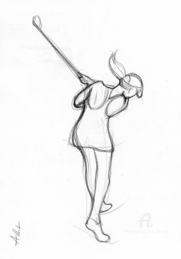 Disegno intitolato "Golfeuse-A-0064" da Alliet-Delacroix, Opera d'arte originale, Matita