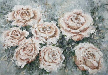 绘画 标题为“White roses” 由Miri Baruch, 原创艺术品, 丙烯