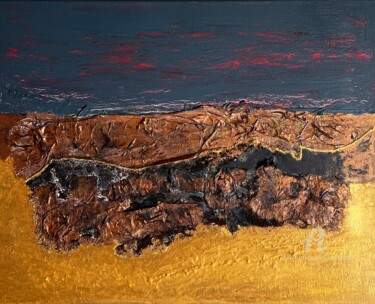 Painting titled "Coastal Blissful Dr…" by Davina Dugnas, Original Artwork, Acrylic Mounted on Wood Stretcher frame