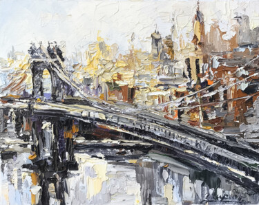 绘画 标题为“Bridges of New York” 由Vahe Bagumyan, 原创艺术品, 油 安装在木质担架架上