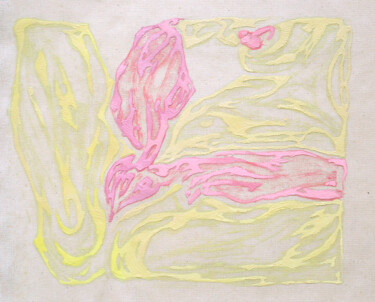 Yellow girl with pink hands 绘画 标题为“Yellow girl with pi…” 由Lola Marinn, 原创艺术品, 油