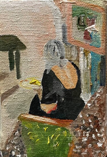 Painting titled "Anna's having dinner" by Tatyana Orlova, Original Artwork, Oil