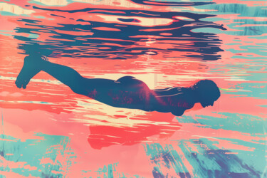 Nackte Frau im Wasser Digital Arts titled "Nackte Frau im Wass…" by Frank Daske, Original Artwork, Digital Painting