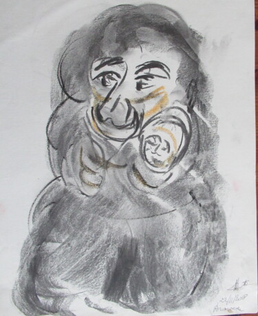 Drawing titled "Armoede" by Diederik Dewitte, Original Artwork, Charcoal