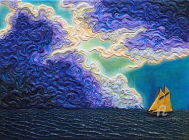Peinture intitulée "Hiding Behind the C…" par Dragos Burghiu, Œuvre d'art originale, Acrylique