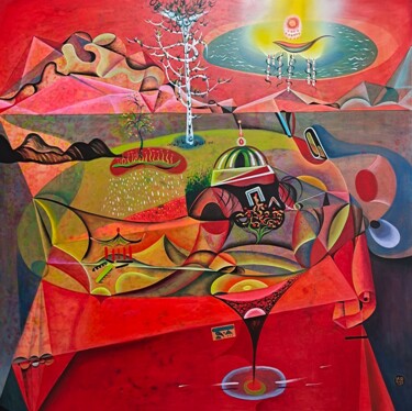 Painting titled "Another World" by Da Hong, Original Artwork, Oil