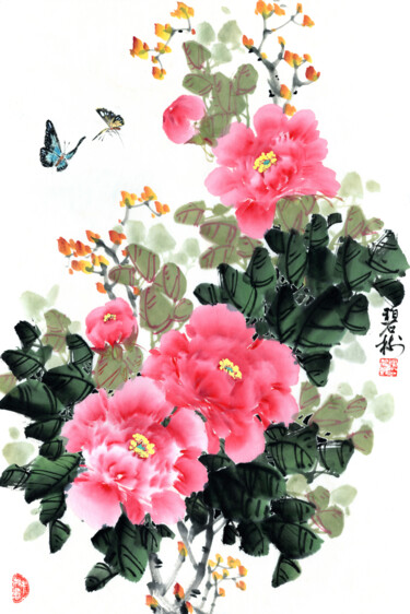 绘画 标题为“May the Flowers Blo…” 由Taobishu, 原创艺术品, 水彩