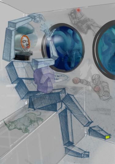 Desenho intitulada "Morphée" por Belfeygor, Obras de arte originais, Aerógrafo