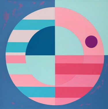 Painting titled "Abstract Equilibrium" by Olya Enina, Original Artwork, Acrylic Mounted on Wood Stretcher frame