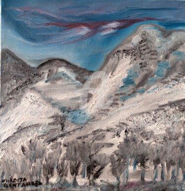 Peinture intitulée "Montagne" par Khadija Bent Ahmed, Œuvre d'art originale, Huile