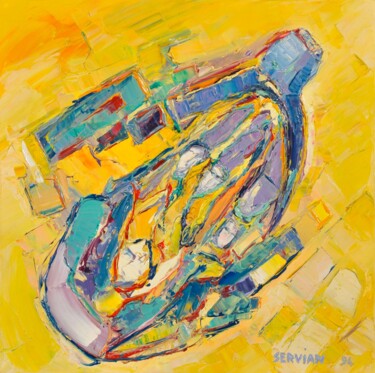 Malerei mit dem Titel "dessein de dieu" von Frederic Servian, Original-Kunstwerk, Öl