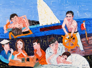 Painting titled "plein soleil - 7eme…" by Frederic Servian, Original Artwork, Oil