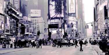 Pittura intitolato "Times Square in Rose" da Master Phago, Opera d'arte originale, Stampa digitale