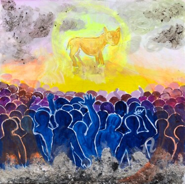 绘画 标题为“Feu 8: "Veau d'or e…” 由Jacqueline Klocke, 原创艺术品, 丙烯