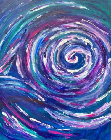 Eye of the Whale: Abstract Acrylic Painting Painting titled "Eye of the Whale: A…" by Julia Kologrivova, Original Artwork, Acrylic Mounted on Cardboard