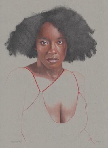 BlackRred Nr. 5 (16:45)" Tekening getiteld "BlackRred Nr. 5 (16…" door Walter Roos, Origineel Kunstwerk, Potlood