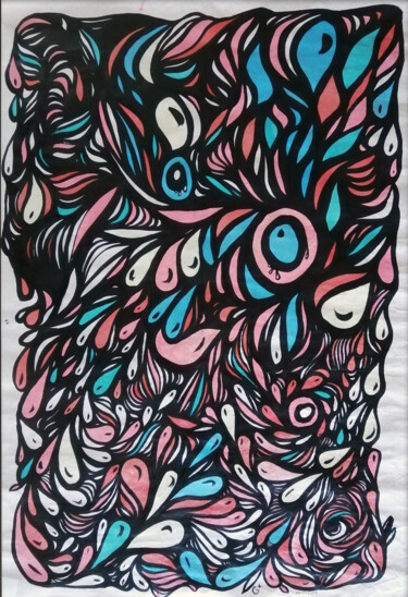 Pittura intitolato "Cezaroza" da G+, Opera d'arte originale, Inchiostro