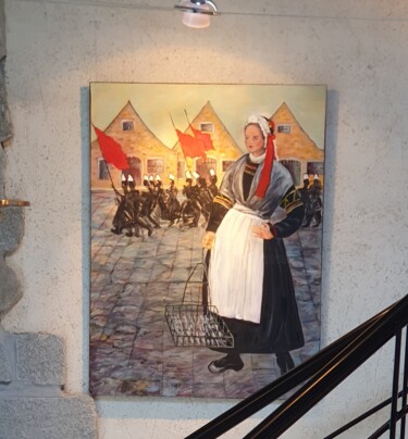 Painting titled "La révolte des Bret…" by Evelyne Chabaud, Original Artwork, Oil Mounted on Wood Stretcher frame
