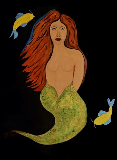 Pittura intitolato "Sirena" da Nina Luna, Opera d'arte originale, Acrilico