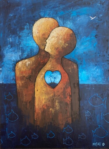 Pintura titulada "Une Île" por Picrate, Obra de arte original, Acrílico
