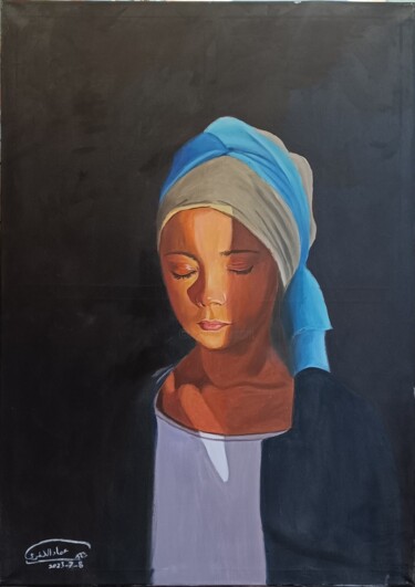 Painting titled "Light of hope" by Emad Kafri, Original Artwork, Oil Mounted on Wood Stretcher frame