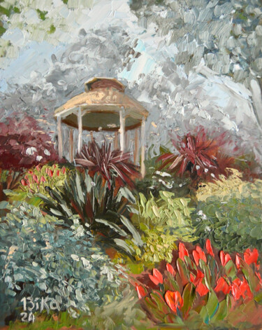 Peinture intitulée "Summer House" par Viktoriia Slavinska, Œuvre d'art originale, Huile