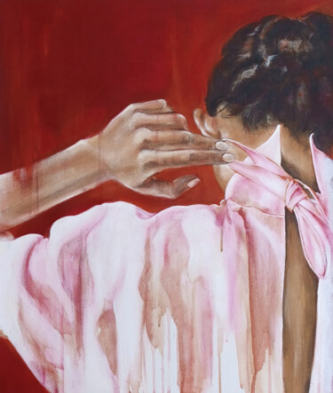 Painting titled "When I think of you" by Katarina Branisova, Original Artwork, Acrylic Mounted on Other rigid panel