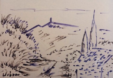 Drawing titled "Ventoux terres prim…" by Roberto Urbano, Original Artwork, Marker Mounted on Cardboard
