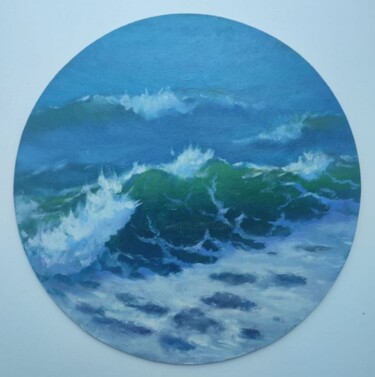 Картина под названием "Ocean waves" - Mkhitar Mkhitaryan, Подлинное произведение искусства, Масло