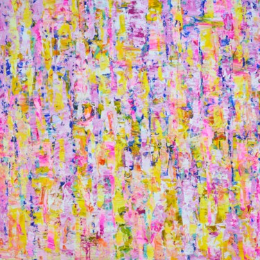 「Pink expression」というタイトルの絵画 Iryna Kastsovaによって, オリジナルのアートワーク, アクリル ウッドストレッチャーフレームにマウント