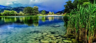 Plan d'eau de digne les bains Photographie intitulée "Plan d'eau de digne…" par Marc Zlayji, Œuvre d'art originale, Photographie numérique