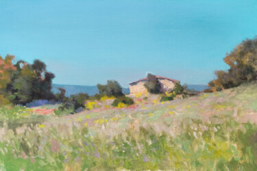 Peinture intitulée "Cabanon Provençale" par Pascal Giroud, Œuvre d'art originale, Huile