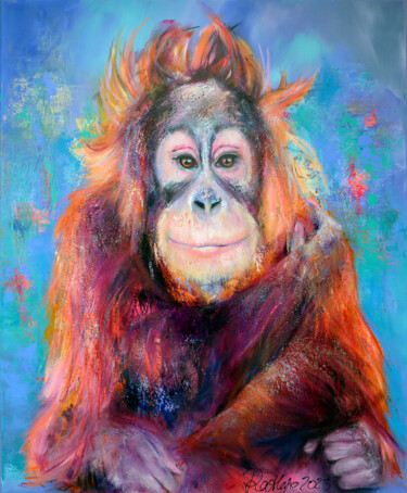 Painting titled "Yara" by Manuela Rathje, Original Artwork, Acrylic Mounted on Wood Stretcher frame
