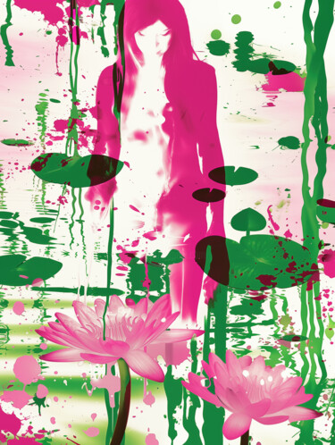 Arts numériques intitulée "Lilli in Giverny" par Frank Daske, Œuvre d'art originale, Peinture numérique