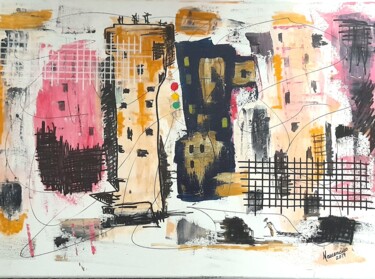 Pintura intitulada "cidade" por Alfredo Marceneiro Jr., Obras de arte originais, Acrílico