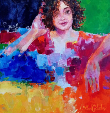 Painting titled "Portrait of the sin…" by Vlad Gabelev, Original Artwork, Acrylic