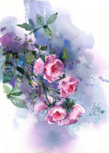 제목이 ""Garden Romance""인 미술작품 Ksenia Selianko로, 원작, 수채화