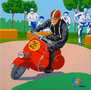绘画 标题为“Vespa Raid 1” 由Marco Arduini, 原创艺术品, 丙烯