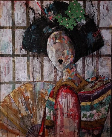 Painting titled "SERIE GEISHA 00089" by Josep Pozo, Original Artwork, Acrylic